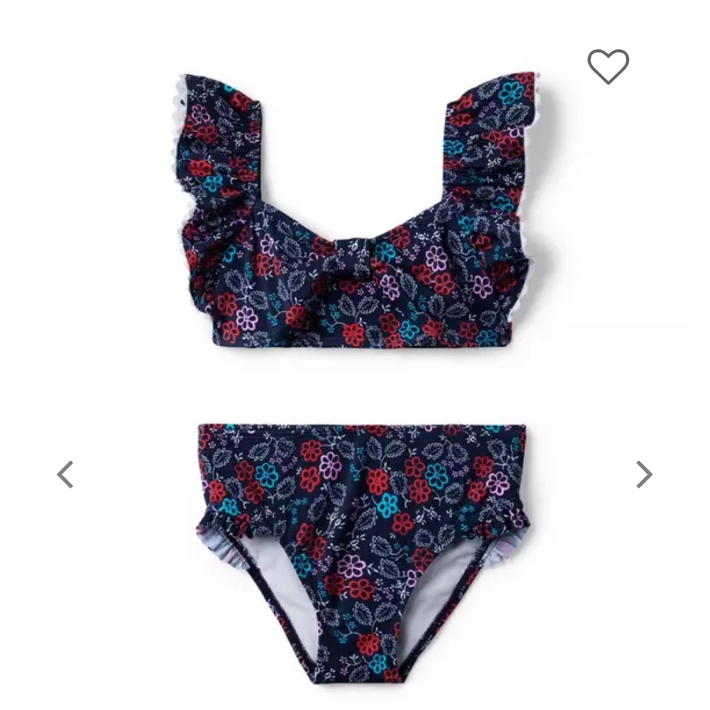 Janie And Jack Ruffle Swimsuit  Merchant Marine Floral